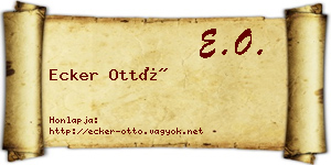Ecker Ottó névjegykártya