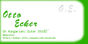 otto ecker business card